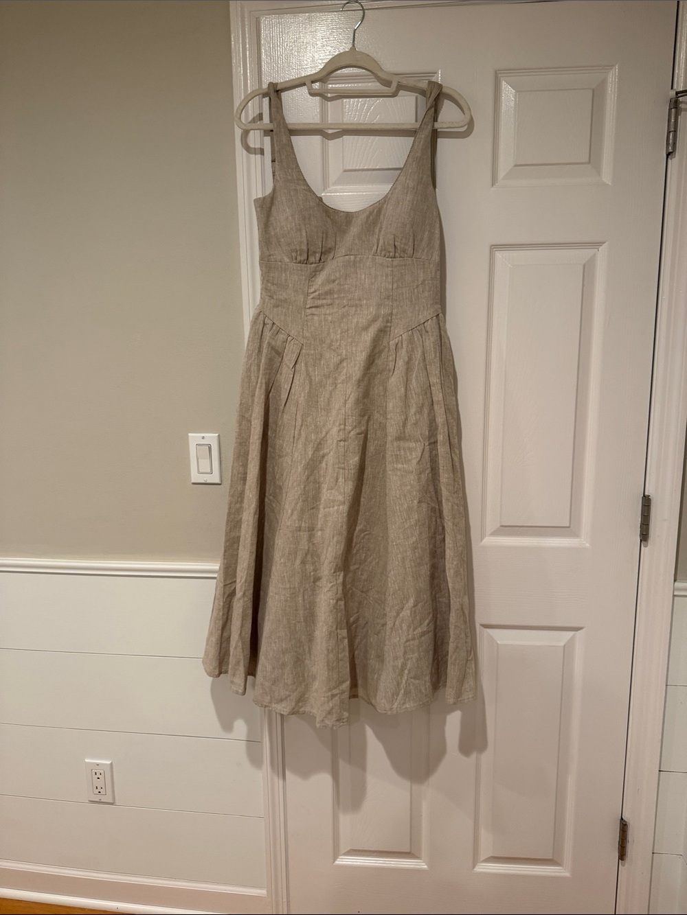 Abercrombie & Fitch Beige Linen-Blend Bra free dylan Midi Dress